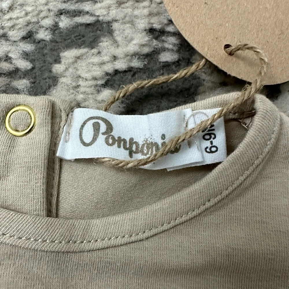 Ponponia Baby Girl Tan Bodysuit Size 6/9 Months NWT